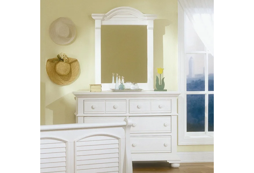 Cottage Traditions Youth Double Dresser and Mirror Set by American Woodcrafters at Esprit Decor Home Furnishings